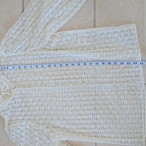 SÉZANE Cathy Guipure Embroidered White Lace Button Front Blouse NWOT - Picture 14 of 16